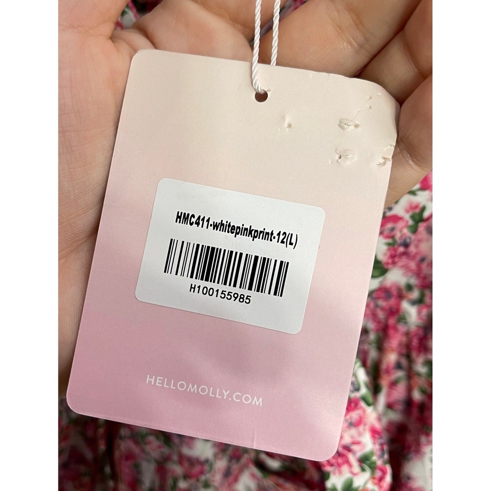 NWT Hello Molly Ruffled Out Dress Floral One Shoulder Ruffle Mini Dress Pink 8 - Picture 4 of 5